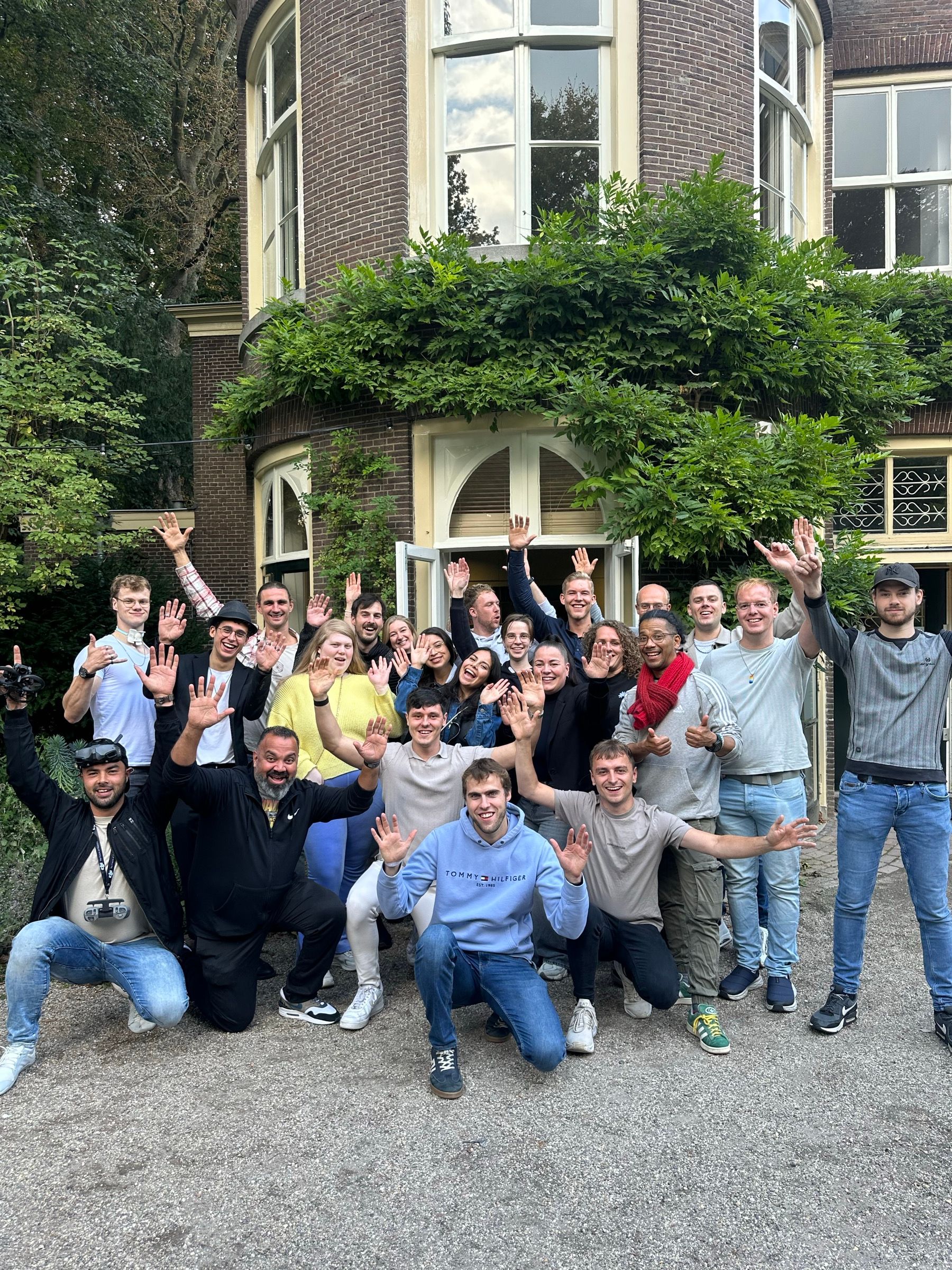 Groepsfoto van studenten tijdens een live dag